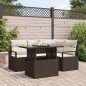 Set Divano da Giardino 5 Pezzi con Cuscini Marrone Poly Rattan Set Divano da Giardino 5 Pezzi con Cuscini Marrone Poly Rattan