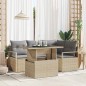vidaXL Set Giardino 5 Pezzi in Rattan Sintetico con Cuscini Beige vidaXL Set Giardino 5 Pezzi in Rattan Sintetico con Cuscini Beige