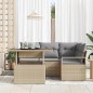 vidaXL Set Giardino 5 Pezzi in Rattan Sintetico con Cuscini Beige vidaXL Set Giardino 5 Pezzi in Rattan Sintetico con Cuscini Beige