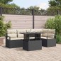 vidaXL Set da giardino con 6 divani e cuscini in rattan nero vidaXL Set da giardino con 6 divani e cuscini in rattan nero