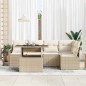 vidaXL Set di Sofà da Giardino a 6 Pezzi con Cuscini Beige in Rattan Sintetico vidaXL Set di Sofà da Giardino a 6 Pezzi con Cuscini Beige in Rattan Sintetico