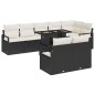 vidaXL Set di divani da giardino in 9 pezzi con cuscini neri in rattan e poliestere. vidaXL Set di divani da giardino in 9 pezzi con cuscini neri in rattan e poliestere.