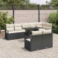 vidaXL Set di divani da giardino in 9 pezzi con cuscini neri in rattan e poliestere. vidaXL Set di divani da giardino in 9 pezzi con cuscini neri in rattan e poliestere.