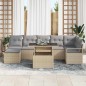 vidaXL Set divani da giardino 8 pezzi con cuscini beige in polyrattan vidaXL Set divani da giardino 8 pezzi con cuscini beige in polyrattan
