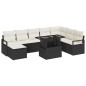vidaXL Set di Sofà da Giardino 9 Pezzi con Cuscini in Rattan Nero vidaXL Set di Sofà da Giardino 9 Pezzi con Cuscini in Rattan Nero