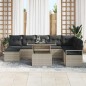 vidaXL Set di divani da giardino 9 pezzi con cuscini in rattan grigio chiaro vidaXL Set di divani da giardino 9 pezzi con cuscini in rattan grigio chiaro