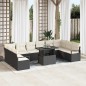 vidaXL Set Divano da Giardino 11 Pezzi con Cuscini in Rattan Nero vidaXL Set Divano da Giardino 11 Pezzi con Cuscini in Rattan Nero