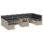 vidaXL Set di divani da giardino 11 pezzi con cuscini in polirattan grigio chiaro vidaXL Set di divani da giardino 11 pezzi con cuscini in polirattan grigio chiaro