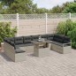 vidaXL Set di divani da giardino 11 pezzi con cuscini in polirattan grigio chiaro vidaXL Set di divani da giardino 11 pezzi con cuscini in polirattan grigio chiaro