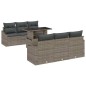 vidaXL Set di Divano da Giardino 7 Pezzi con Cuscini Grigi in Rattan Sintetico vidaXL Set di Divano da Giardino 7 Pezzi con Cuscini Grigi in Rattan Sintetico