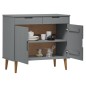Credenza MOLDE Grigia 90x40x80 cm in Legno Massello di Pino Credenza MOLDE Grigia 90x40x80 cm in Legno Massello di Pino