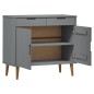 Credenza MOLDE Grigia 90x40x80 cm in Legno Massello di Pino Credenza MOLDE Grigia 90x40x80 cm in Legno Massello di Pino