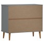 Credenza MOLDE Grigia 90x40x80 cm in Legno Massello di Pino Credenza MOLDE Grigia 90x40x80 cm in Legno Massello di Pino