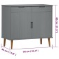Credenza MOLDE Grigia 90x40x80 cm in Legno Massello di Pino Credenza MOLDE Grigia 90x40x80 cm in Legno Massello di Pino
