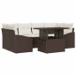 vidaXL Set da Giardino 7 Pezzi con Cuscini in Rattan Sintetico Marrone vidaXL Set da Giardino 7 Pezzi con Cuscini in Rattan Sintetico Marrone