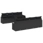 vidaXL Set Divano da Giardino 7 Pezzi con Cuscini in Rattan Sintetico Nero vidaXL Set Divano da Giardino 7 Pezzi con Cuscini in Rattan Sintetico Nero