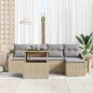 vidaXL Set di divani da giardino da 6 pezzi con cuscini beige in rattan plastico vidaXL Set di divani da giardino da 6 pezzi con cuscini beige in rattan plastico