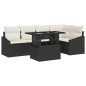 vidaXL Set da Giardino 6 Pezzi con Cuscini in Rattan Sintetico Nero vidaXL Set da Giardino 6 Pezzi con Cuscini in Rattan Sintetico Nero