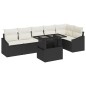 vidaXL Set da Giardino 7 Pezzi con Cuscini in Rattan Polyrattan Nero vidaXL Set da Giardino 7 Pezzi con Cuscini in Rattan Polyrattan Nero