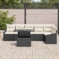 vidaXL Set da Giardino 7 Pezzi con Cuscini in Rattan Polyrattan Nero vidaXL Set da Giardino 7 Pezzi con Cuscini in Rattan Polyrattan Nero