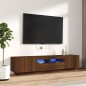 Set Mobili TV 2pz con Luci LED Rovere Marrone Legno Multistrato Set Mobili TV 2pz con Luci LED Rovere Marrone Legno Multistrato