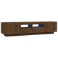Set Mobili TV 2pz con Luci LED Rovere Marrone Legno Multistrato Set Mobili TV 2pz con Luci LED Rovere Marrone Legno Multistrato