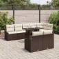 vidaXL Set da giardino con 9 pezzi e cuscini in rattan sintetico marrone. vidaXL Set da giardino con 9 pezzi e cuscini in rattan sintetico marrone.