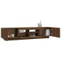 Set Mobili TV 2pz con Luci LED Rovere Marrone Legno Multistrato Set Mobili TV 2pz con Luci LED Rovere Marrone Legno Multistrato