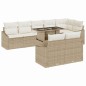 vidaXL Set di divani da giardino 9 pezzi con cuscini in rattan sintetico beige.