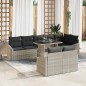 vidaXL Set di divani da giardino 9 pezzi con cuscini grigio chiaro in rattan sintetico vidaXL Set di divani da giardino 9 pezzi con cuscini grigio chiaro in rattan sintetico
