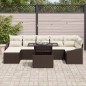 vidaXL Set di Divani da Giardino a 8 Pezzi con Cuscini Marroni in Poly Rattan