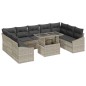 vidaXL Set da Giardino da 10 Pezzi con Cuscini Grigio Chiaro in Rattan Sintetico vidaXL Set da Giardino da 10 Pezzi con Cuscini Grigio Chiaro in Rattan Sintetico