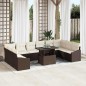 vidaXL Set da Giardino 11 Pezzi con Cuscini Marroni in Rattan Sintetico vidaXL Set da Giardino 11 Pezzi con Cuscini Marroni in Rattan Sintetico