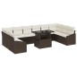 vidaXL Set da Giardino 11 Pezzi con Cuscini Marroni in Rattan Sintetico vidaXL Set da Giardino 11 Pezzi con Cuscini Marroni in Rattan Sintetico