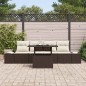 vidaXL Set di divani da giardino 5 pezzi in rattan sintetico marrone con cuscini vidaXL Set di divani da giardino 5 pezzi in rattan sintetico marrone con cuscini