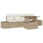 vidaXL Set di divani da giardino 5 pezzi con cuscini Beige in rattan sintetico.