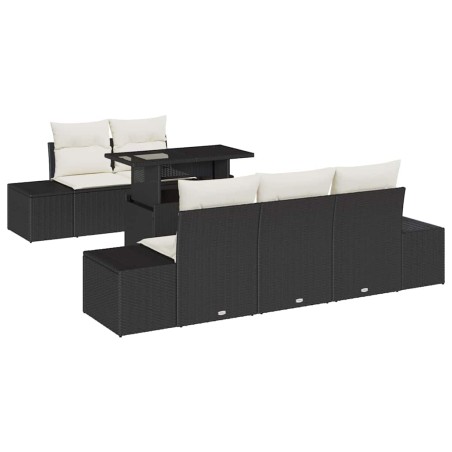 vidaXL Set di divani da giardino da 6 pezzi con cuscini in rattan sintetico nero