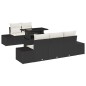 vidaXL Set di divani da giardino da 6 pezzi con cuscini in rattan sintetico nero vidaXL Set di divani da giardino da 6 pezzi con cuscini in rattan sintetico nero