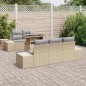 vidaXL Set da giardino 6 pezzi con cuscini beige in rattan sintetico
