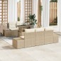 vidaXL Set di divani da giardino 6 pezzi con cuscini beige in rattan sintetico