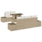vidaXL Set di divani da giardino 6 pezzi con cuscini beige in rattan sintetico