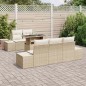 vidaXL Set di divani da giardino 6 pezzi con cuscini beige in rattan sintetico