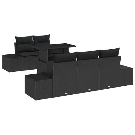 vidaXL Set di Divani da Giardino 6 Pezzi con Cuscini Neri in Rattan Sintetico