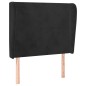 Testiera ad Orecchio Nera 93x23x118/128 cm in Velluto Testiera ad Orecchio Nera 93x23x118/128 cm in Velluto
