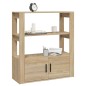 Credenza Rovere Sonoma 80x30x90 cm in Legno Multistrato Credenza Rovere Sonoma 80x30x90 cm in Legno Multistrato