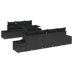 vidaXL Set di divani da giardino 8 pezzi di con cuscini in rattan nero