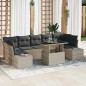 vidaXL Set giardino 8 pezzi con cuscini grigio chiaro in polyrattan vidaXL Set giardino 8 pezzi con cuscini grigio chiaro in polyrattan
