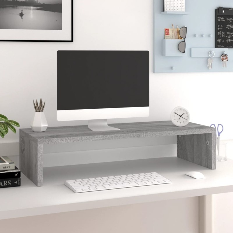 Supporto Monitor Grigio Sonoma 60x23,5x12 cm Legno Multistrato Supporto Monitor Grigio Sonoma 60x23,5x12 cm Legno Multistrato