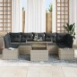 vidaXL Set giardino 8 pezzi con cuscini grigio chiaro in polyrattan vidaXL Set giardino 8 pezzi con cuscini grigio chiaro in polyrattan