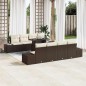 vidaXL Set di Divani da Giardino 7 Pezzi con Cuscini Marroni in Rattan Sintetico vidaXL Set di Divani da Giardino 7 Pezzi con Cuscini Marroni in Rattan Sintetico